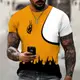 Mens 3D Printed T-Shirt Hip Hop Short Sleeve Casual Top