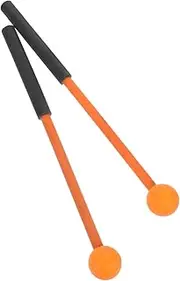 Kisangel 1 Pair Rubber Head Xylophone Mallets with Handle Ergonomic Design for Comfortable Grip for Tongue Drum Marimba Percussion Instrument Accessories