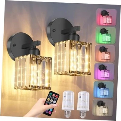 Battery Operated Sconces Set of 2, Rechargeable Wireless Sconces with Remote