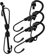GANAZONO 4pcs Heavy Duty Elastic Straps with Hooks for Trunk Durable Bungee Cords for Motorcycle Bicycle and Cargo Tie Down Easy Installation for Camping and Travel