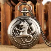 Vintage Fullmetal Alchemist Edward Elric Cosplay Pocket Watch Gray Case Gifts