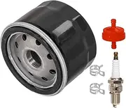 HIFROM 951-12690 Oil Filter Fuel Filter Spark Plug Compatible with Cub Cadet CC30 CC30H Troy Bilt LS27 LS33 TB30 TB30R TB42 MTD 4P90HU 4P90HUA 4P90HUB Motor 751-11501 751-12690