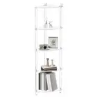 Acrylic Corner Bookshelf for Small Space, 11.8"D x 11.8"W, Clear Fan Shaped