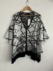 TAKING SHAPE Ladies Knit Size S 14-16 Whirlwind Summer Cape BNWT $150 Metallic