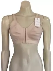 New BERLEI Sz 16C My Care Post Surgery Bra Front & Back Close Nude Cotton Y130W