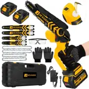 Brushless Mini Chainsaw, 8" & 6" Hand Held Cordless Chain Saw with 2 x 4.0Ah ...