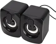 Mini Computer Speaker, 1 Pair Less Distortion USB Powered Stereo Bass Speaker for Tablet PC Desktop Laptop, 3.5mm Plug, 25Hz~20KHz Frequency Response