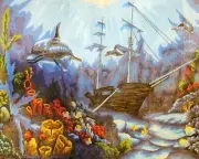 "Underwater Life" Printed Needlepoint Tapestry Canvas Collection D'arts 11519