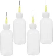 Mobestech Fine Tip Applicator Bottle 4pcs Plastic Needle Bottle Precision Needle Tips for Glue