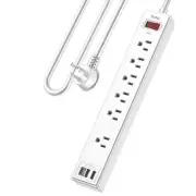 6 Ft Power Strip Surge Protector - Extension Cord with 6 AC Outlets and 3 USB...