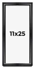 11x25 Shadow Box Frame Black | 1.25 inches Deep Real Wood Contemporary Shadowbox