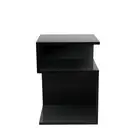 Levede 1Xbedside Tables Drawers Side Black glass Bedside Tables
