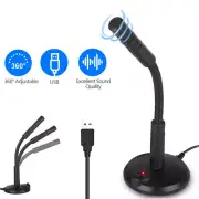 USB Computer Mini Condenser Microphone Stand Recording Mic For PC Laptop