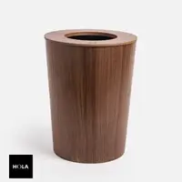 在飛比找momo購物網優惠-【HOLA】木紋垃圾桶 9L 胡桃