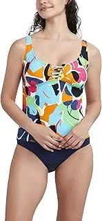 [Nautica] Women's Standard Tankini Swimsuit Top with Adjustable Straps, Lime/Multi, Medium