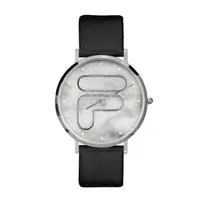 在飛比找PChome24h購物優惠-【FILA 斐樂】大理石LOGO造型手錶-個性黑/38-19