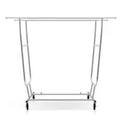 6FT Garment Rack Double Rail Clothes Rolling Collapsible Hanger Stand 185x165cm