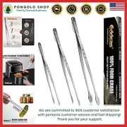 Versatile Stainless Steel Cooking Tweezers Set - 3 Sizes for Precision Cooking