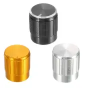 6mm Dia Insert Shaft Aluminum Alloy Potentiometer Rotary Knob Pots 3 Colors