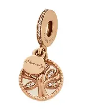 New Authentic PANDORA Rose 14k Gold Family Heritage Tree Charm Pendant 781728CZ