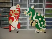 LEGOS FIREBALL MARIO AND BOWSER DONE IN 2X L-E-G-O