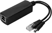 12V POE Splitter Adapter, Plug 5.5mm x 2.5mm, IEEE 802.3af Compliant 10/100Mbps, for IP Camera AP Voip Phone and More