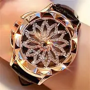 Watch Women Rhinestone Watches Ladies Watch Leather Big Dial Bracelet Women Wrist Watch Crystal Watch Gift Choice