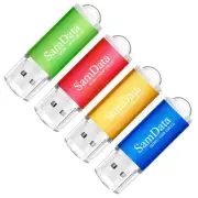 4 Pack 16GB USB 2.0 Flash Drive Thumb Drives Memory Stick, 4 Colors: Blue Gre...