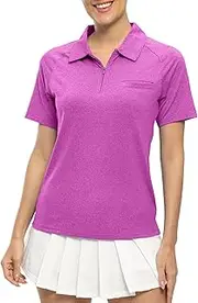 [TBMPOY] Women's Polo Shirts UPF 50+ Quick Dry Zipper Short Sleeve Shirt Lightweight Athletic Sports Shirt