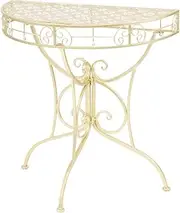 Half Round Console Table - Snack & Entryway Table with Metal Frame, Vintage Style for Hallway & Living Room, Gold