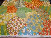Vintage Waverly Granny Quilt Glosheen Savalux Cheater Patchwork Fabric 5+yards