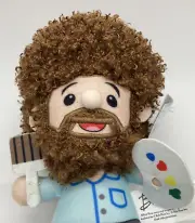 Licensed Bob Ross Character Plush Figure Doll Happy Little Painting Gift