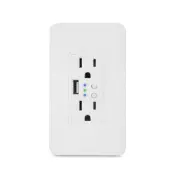 Smart WiFi Wall Socket Double US Plug Power Outlet with USB Charger Port ON/OFF