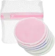 FOYTOKI 7pcs Reusable Bamboo Fiber Makeup Remover Pads Set Washable Facial Green with Storage Pouch Makeup Accessories for Daily Skin Care