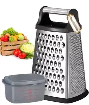 Cheese Grater Kitchen Slicer Shredder Zester w/ Container Box for Cheese Veggies