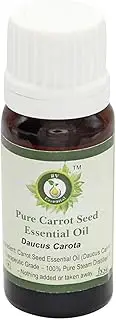R V Essential Pure Carrot Seed Essential Oil 10ml (0.338oz)- Daucus Carota (100% Pure and Natural Steam Distilled)