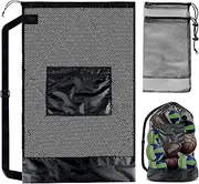 Yauhar 3Pcs 30” x 40” Extra Large Team Work Ball Bags with Adjustable Shoulder Strap and 12" x 7.5" Nylon Mesh Drawstring Bags for Holding Soccer, Basketball, Football, Baseball, Volleyball, Swimming Gear