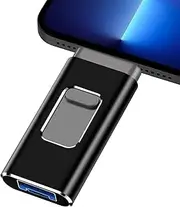 Glitfix USB 512G Key, 4 in 1 USB Contrigle Pendrirs Conter for Phone/Pad/PC, Backup Photos and Video Files with One Click with iOS/Android/Type C/USB 3.0/OTG, Black, Black