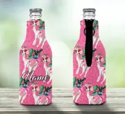 Llama Personalised Stubby Holder Zip Up Bottle Cooler Collapsible
