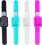 [KINIA] 4 Pack Hand Sanitizer Refillable Container | 20ml Empty Bottle Silicone Wristband Dispenser Slap Bracelets | Leak Proof Refillable Travel Empty Containers for Liquids, Sunscreen, Lotions and more (4-Pack Bottle Wristband Multicolor)