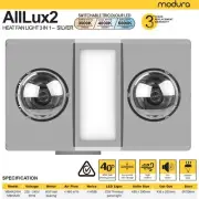 AllLux2 Bathroom 3 in 1 2x275W Heater Fan Exhaust 12W Tricolour LED Light Panel