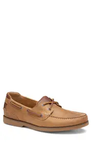 Johnston & Murphy Ventura Boat Shoe in Tan Full Grain at Nordstrom, Size 14