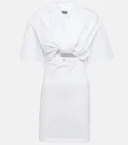 [Jacquemus] Jacquemus La Robe Bahia gathered minidress UK 14 white