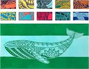 Nova Blue Whale Beach Towel (34 X 63) – Green Oversized Beach Towel with Whale Design Quick Dry Beach Towel Made from 100% Cotton – Sand Free Beach Towel – Extra Large Beach Towel