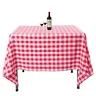 Square Tablecloth, 70 x 70 Inch, Red and White Checker Table Cloth for Square...