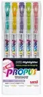 Uni Propus Window Double-Ended Highlighter 4.0mm/0.6mm Pastel 5 Pack