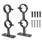 Curtain Rod Bracket, 2Pcs Curtain Rod Holder, Rod Brackets Hooks for Living C3R5