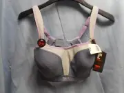 PANACHE UNDERWIRE SPORTS BRA GRAY SIZE 38DD UK 38DD ULTIMATE SUPPORT