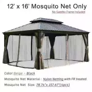 Mosquito Net Replacement Polyester Fabric for Aluminum Hardtop Gazebo 12' x 16'