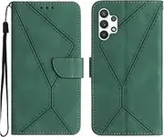 Compatible with Samsung Galaxy A13 4G Case,Compatible with Samsung Galaxy A13 4G Kickstand Flip Card Slot Magnetic Closure Phone Cover Green